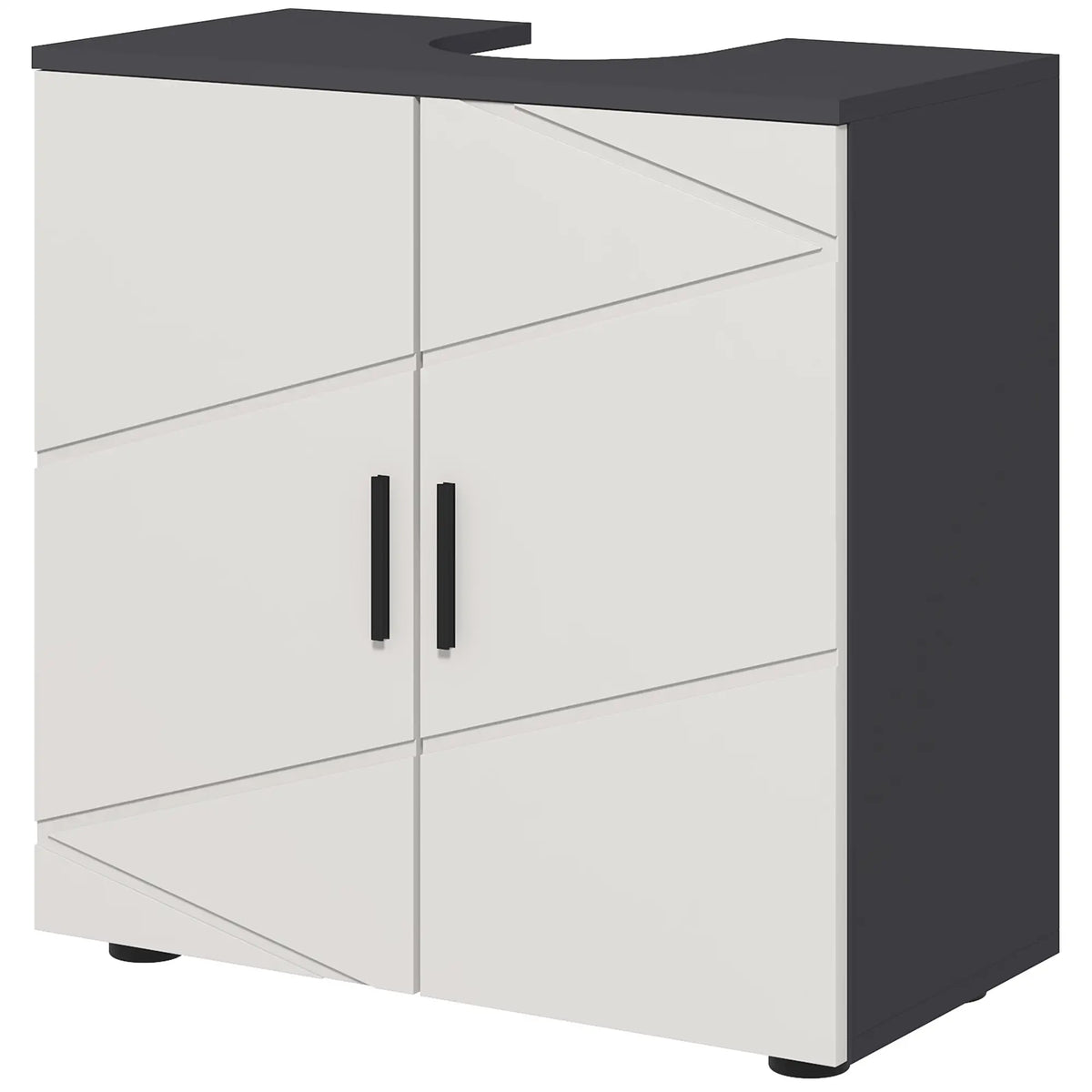 kleankin Under Sink Bathroom Cabinet, Adjustable Shelf, Storage Cupboard for Basin, Light Grey