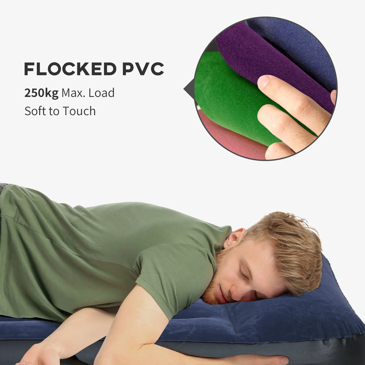 Outsunny Inflatable King-Size Air Bed, with Built-in Electric Pump and Carry Bag