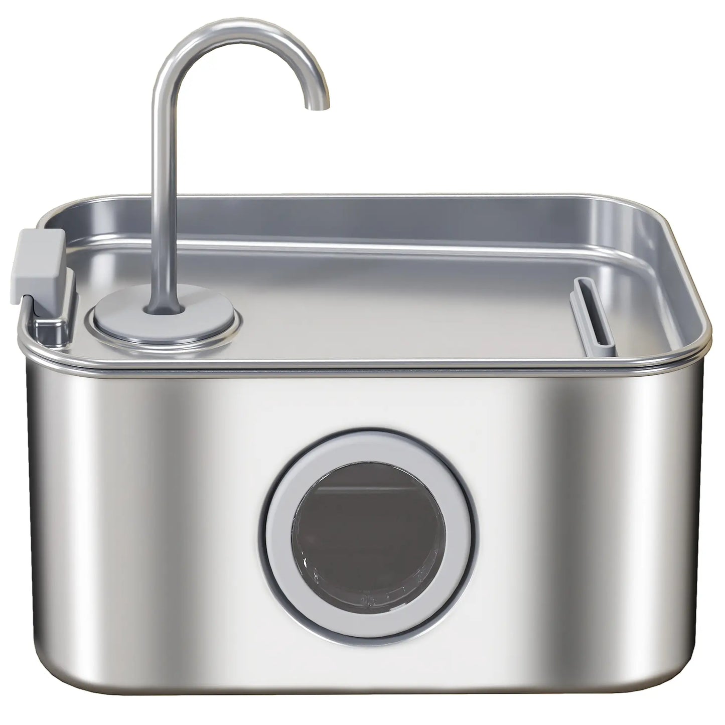 PawHut 3.2L Cat Water Fountain for Drinking, Stainless Steel with Visible Water-Level Window, Ultra-Silent Pump