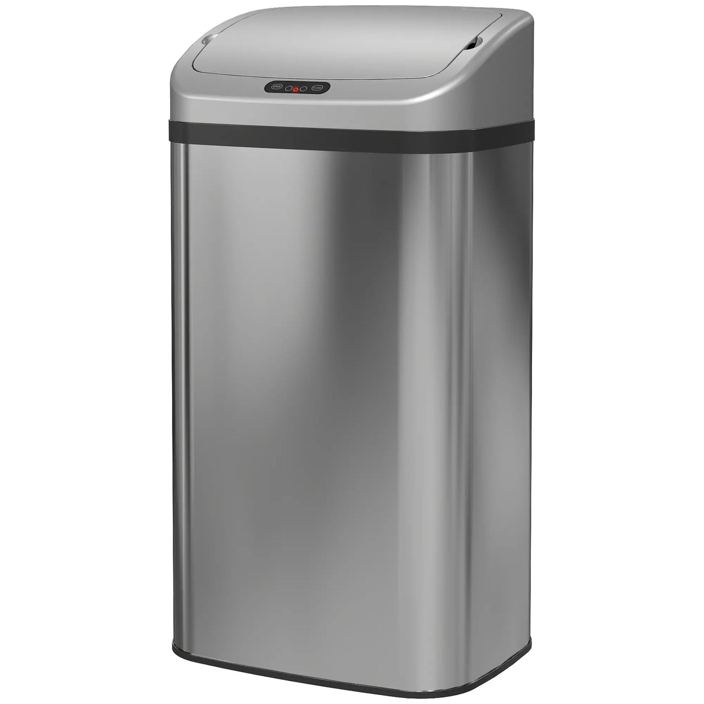 HOMCOM 48L Stainless Steel Kitchen Rubbish Sensor Bin - Silver-Tone