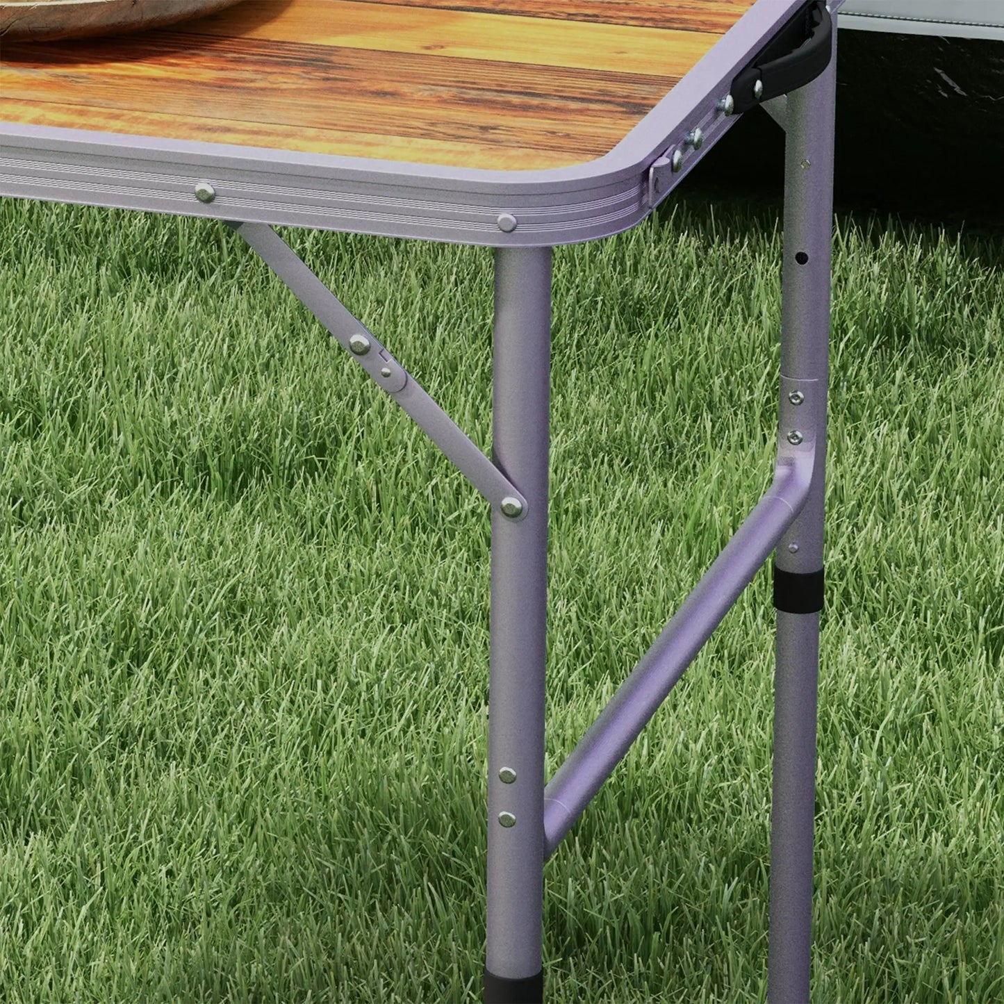 Outsunny 3ft Folding Camping Trestle Table Height Adjustable Aluminium Outdoor Garden Party Picnic BBQ Kitchen