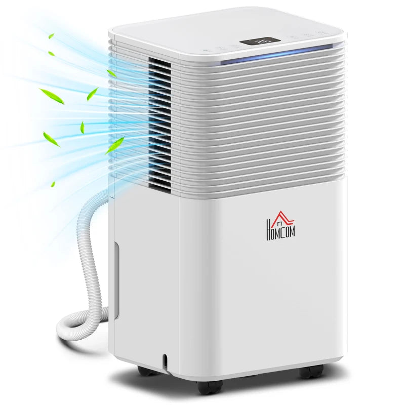 HOMCOM 12L/Day 2000ML Portable Quiet Dehumidifier for Home Bedroom, Basement, Electric Moisture Air De-Humidifier