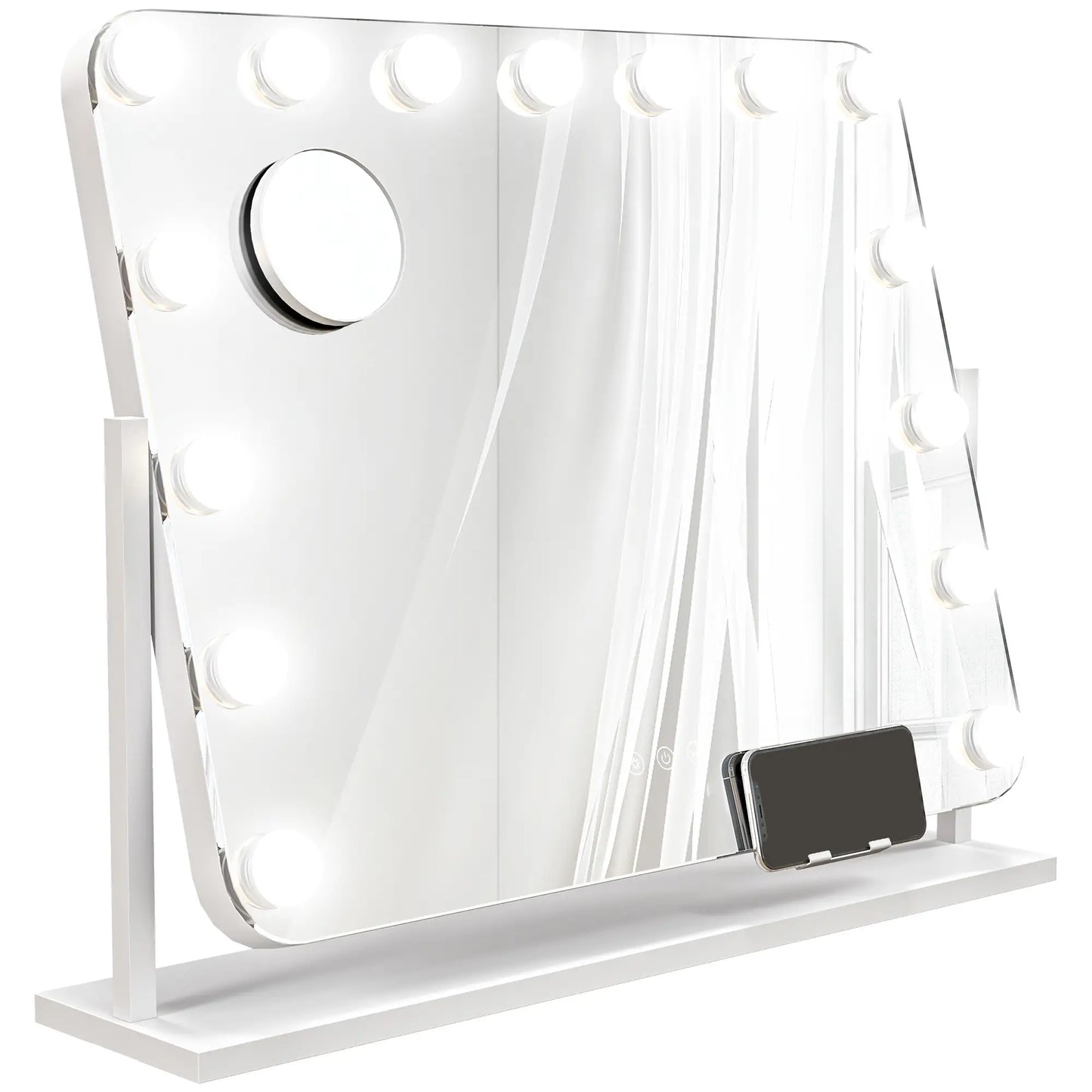 HOMCOM 14 LED Bulb Tabletop Makeup Mirror, with Adjustable Settings