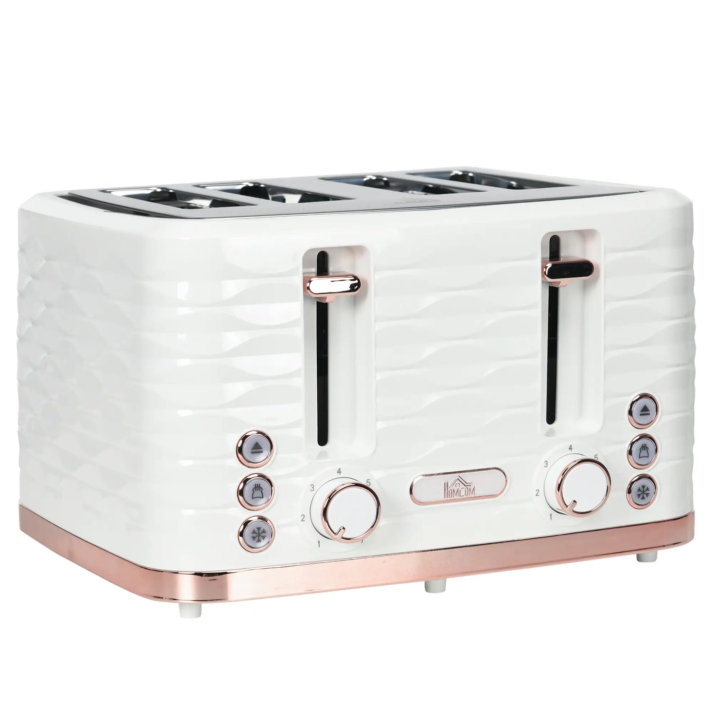 HOMCOM Four-Slice Rippled Toaster - White