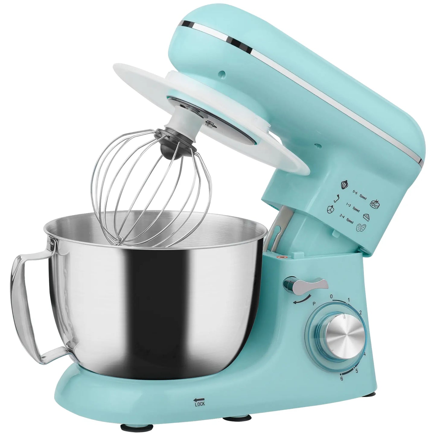 HOMCOM 1300W Kitchen Stand Mixer, with Accessories - Blue
