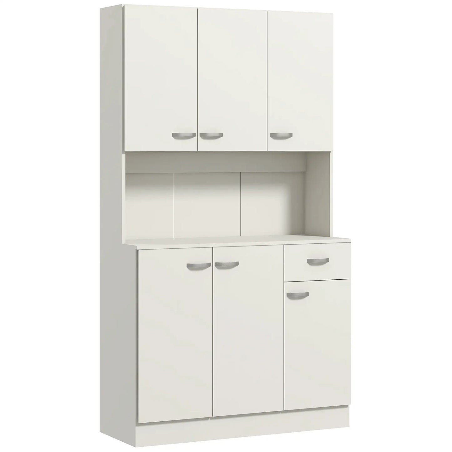HOMCOM Freestanding Kitchen Pantry Storage Cabinet - White