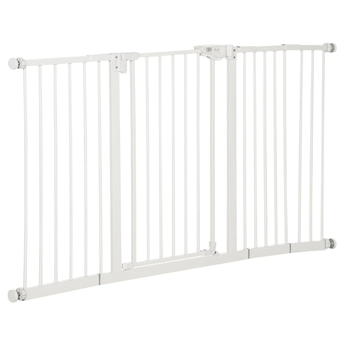 PawHut Dog Gate Stair Gate Pressure Fit Pets Barrier Auto Close for Doorway Hallway, 74-148cm Wide Adjustable