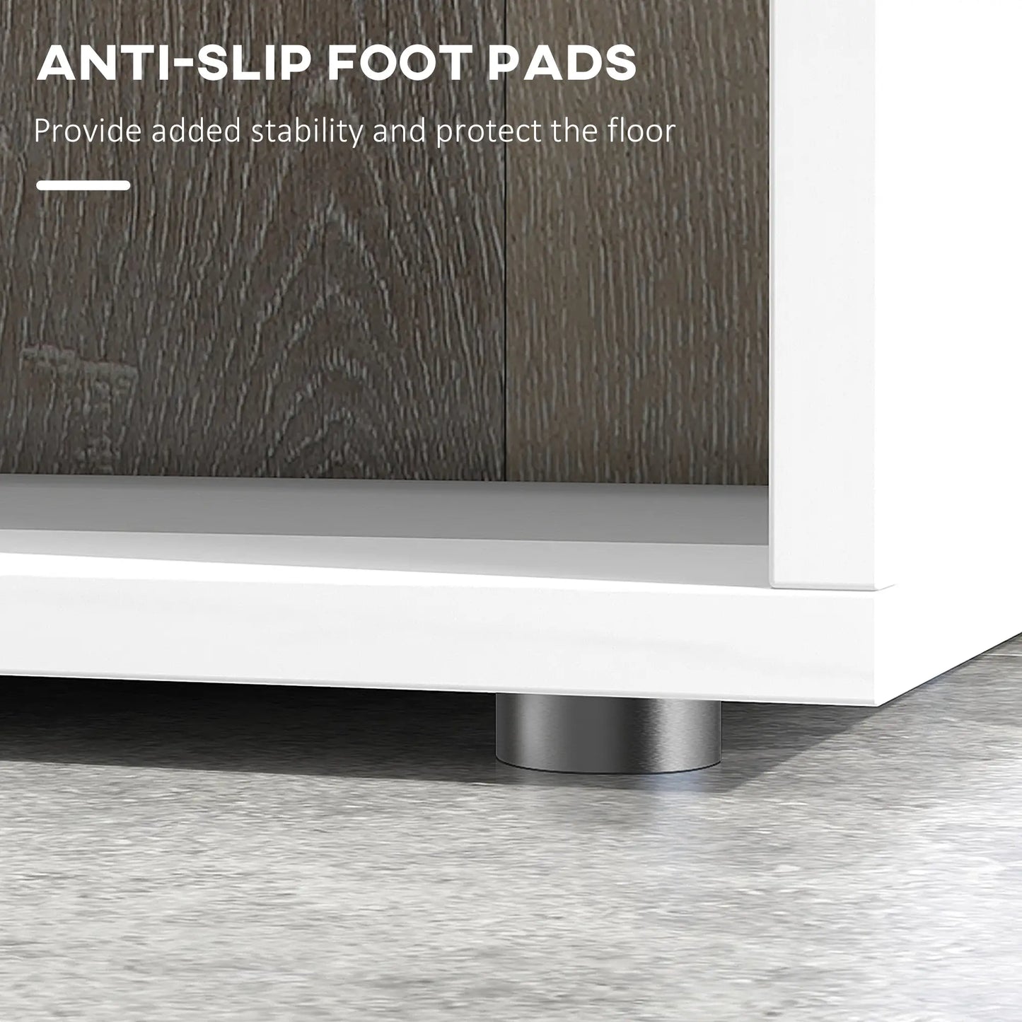 HOMCOM S Shape Bookcase, 5 Tiers Bookshelf, Modern Freestanding Storage Shelf for Home Office, Study, Living Room, White