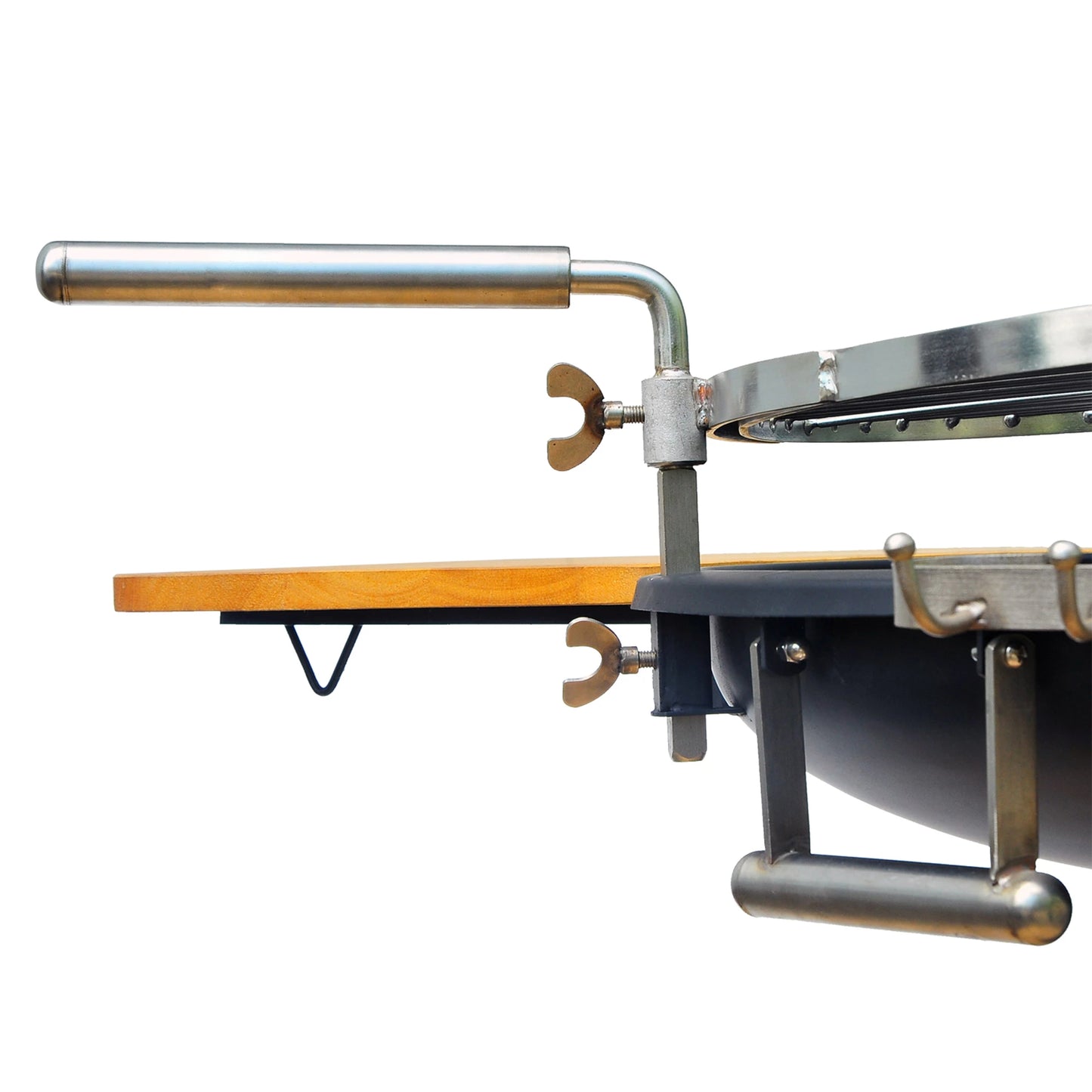 Outsunny Barbecue Round BBQ Grill w/ Cutting Board & Adjustable Height Black