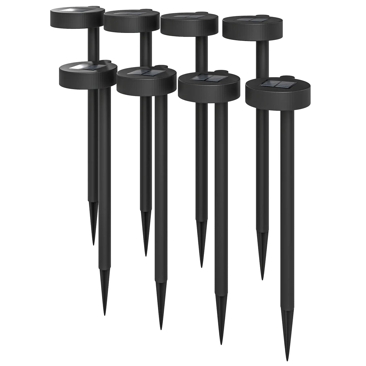 Outsunny Solar Lights Outdoor Garden Stake 8 Pack Pathway Lighting with Auto On/Off LED, IP44 Waterproof, Plastic
