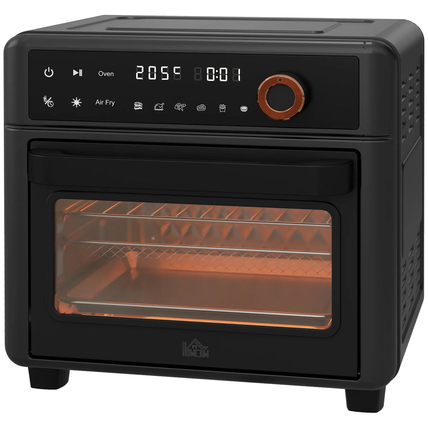 HOMCOM Air Fryer Oven, 13L Mini Oven, Multifunction Countertop Convection Oven w/ 12 Presets 1500W