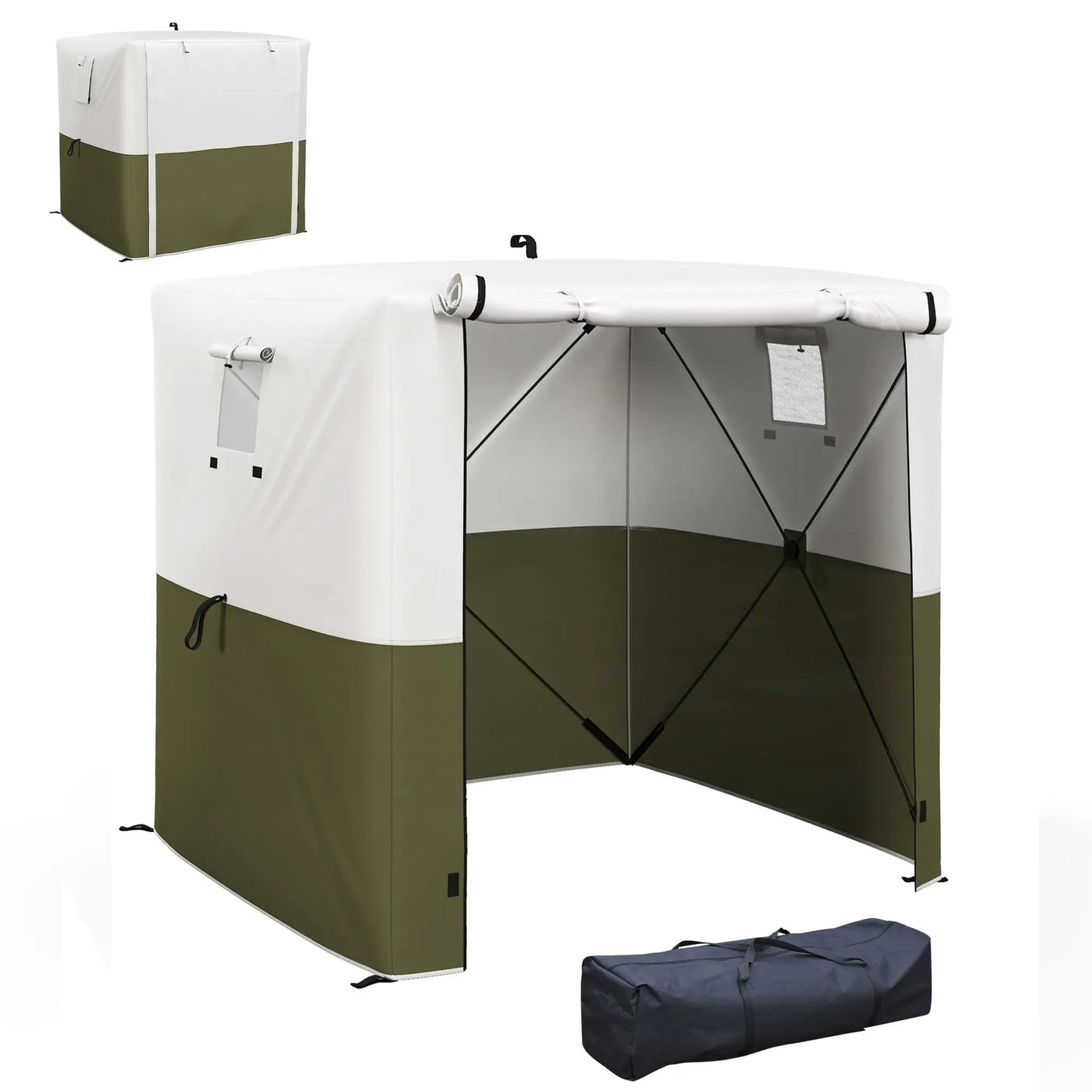 Outsunny 2 x 2m Pop-Up Gazebo, with Accessories for Garden & Outdoor - Green, White