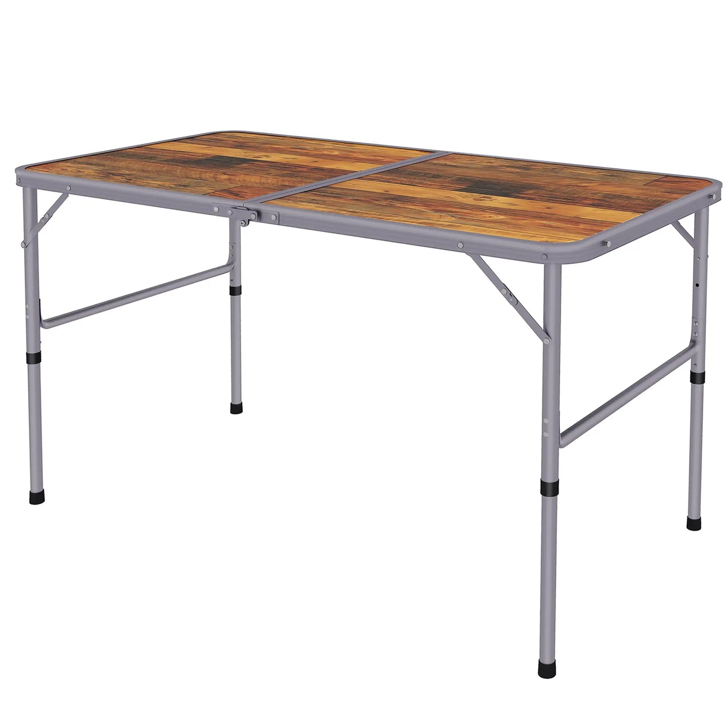 Outsunny 3ft Folding Camping Trestle Table Height Adjustable Aluminium Outdoor Garden Party Picnic BBQ Kitchen