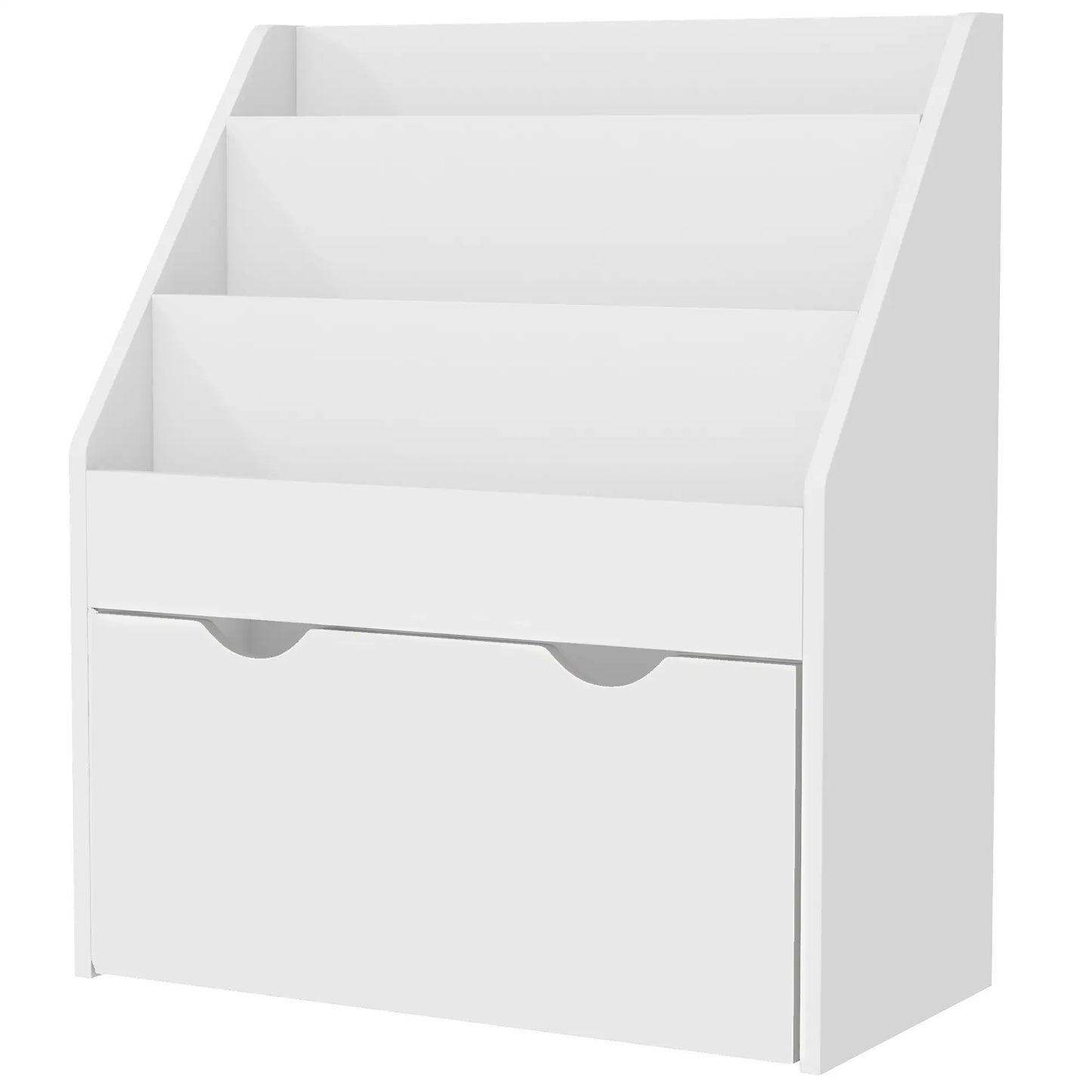 AIYAPLAY Bookcase for Kids with Shelves, Drawer, Bookcase for Bedroom, Playroom, White