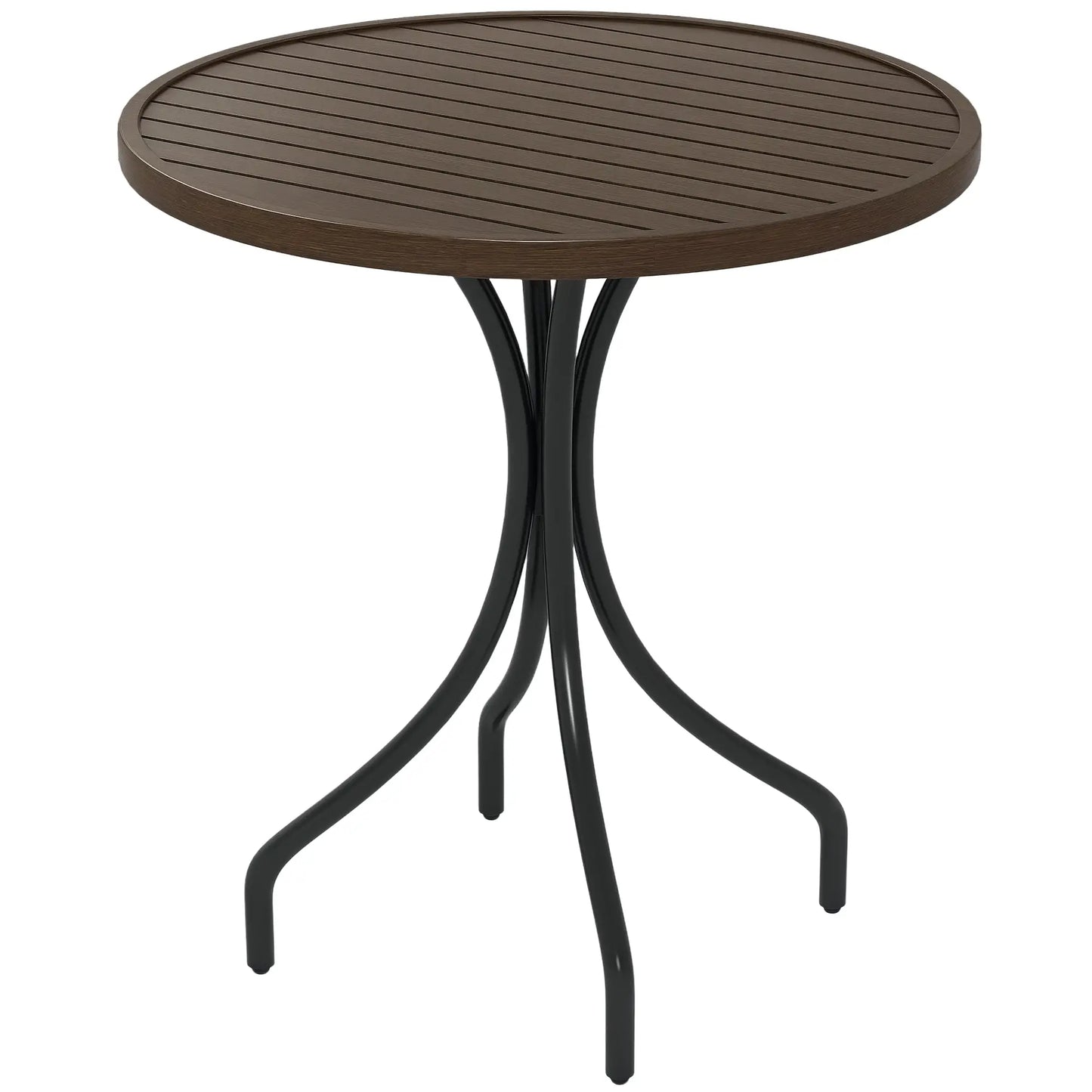 Outsunny Φ66cm Galvanised Steel Outdoor Garden Table - Brown