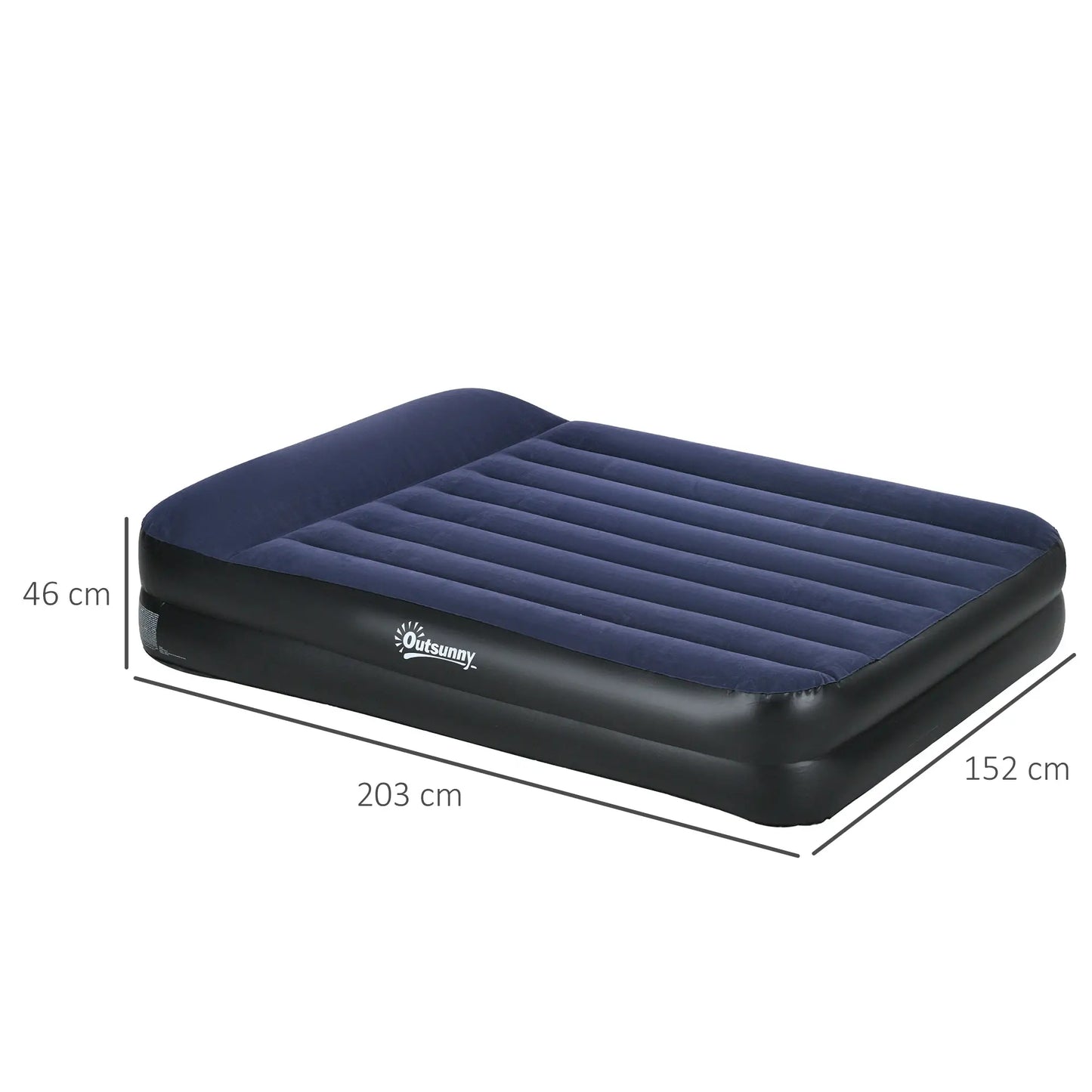 Outsunny Inflatable King-Size Air Bed, with Built-in Electric Pump and Carry Bag