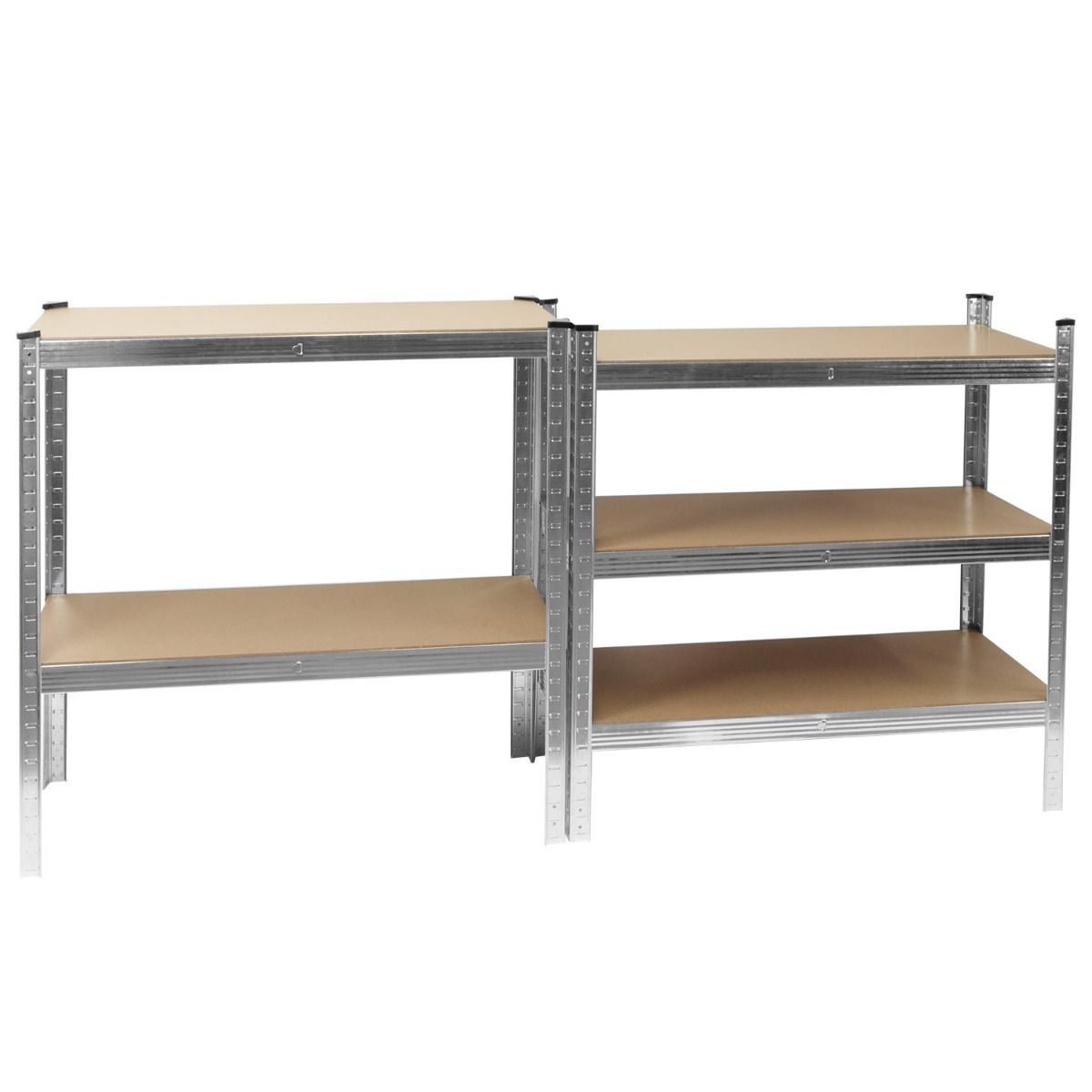 Boltless Garage Large Shelving Rack Galvanised Steel Frame Heavy Duty - Silver