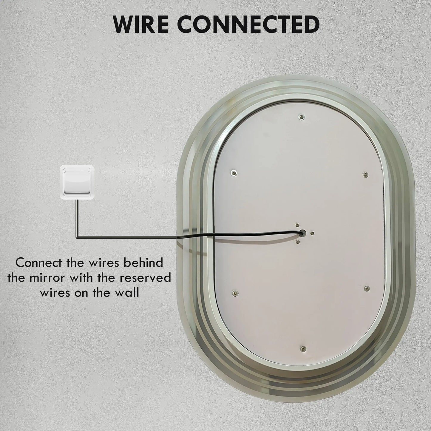 kleankin Bathroom Mirror with LED Lights Makeup Mirror, Anti-fog Touch, Switch, Vertical or Horizontal