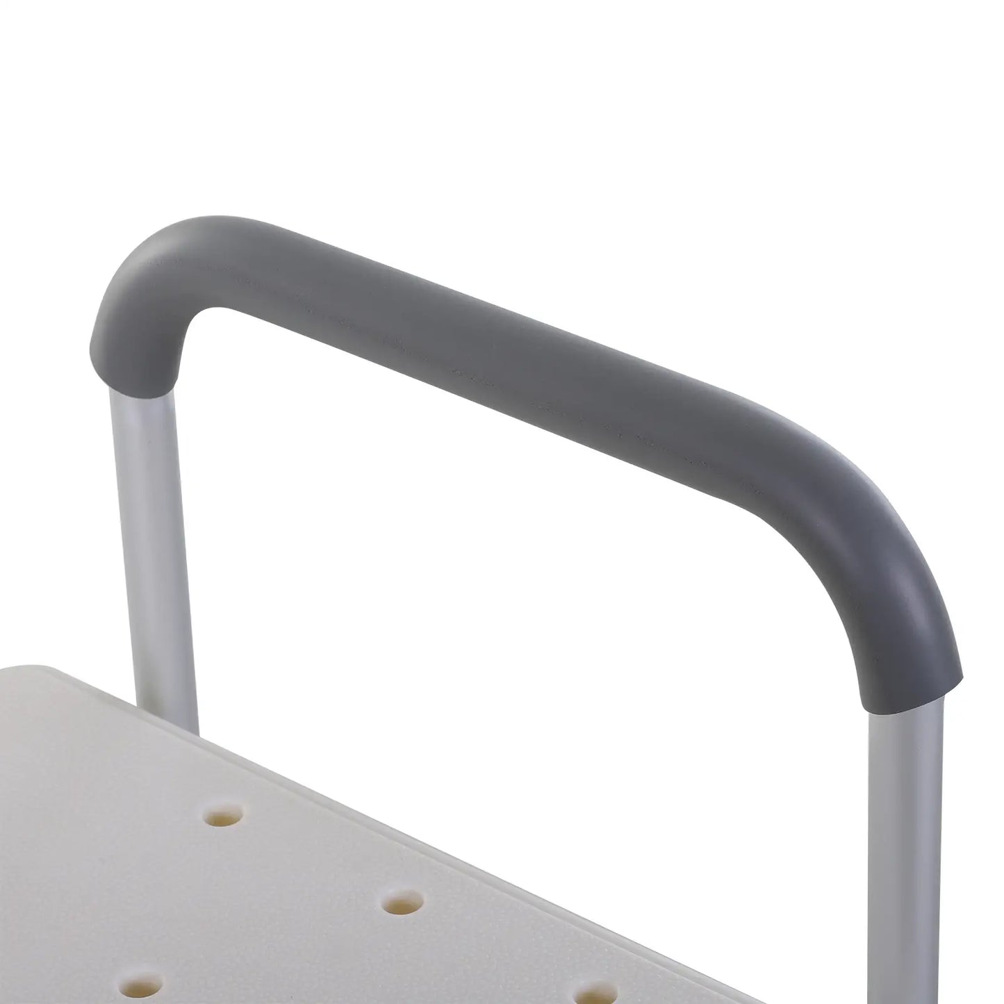HOMCOM Height Adjustable Shower Chair, Non Slip Bath Transfer Bench for Elderly, Disabled with Armrest and Backrest, White