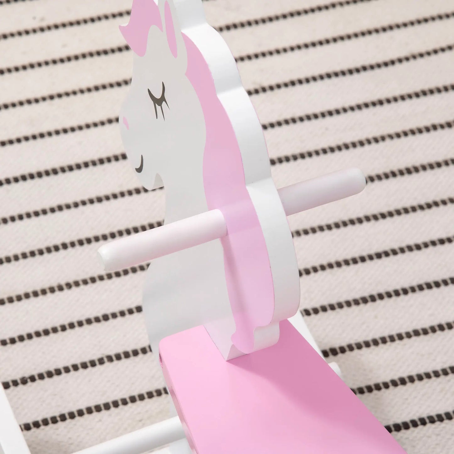 HOMCOM Kids Toy Rocking Horse, with Handlebar, Foot Pedal Suitable for 1-3 Years - Pink