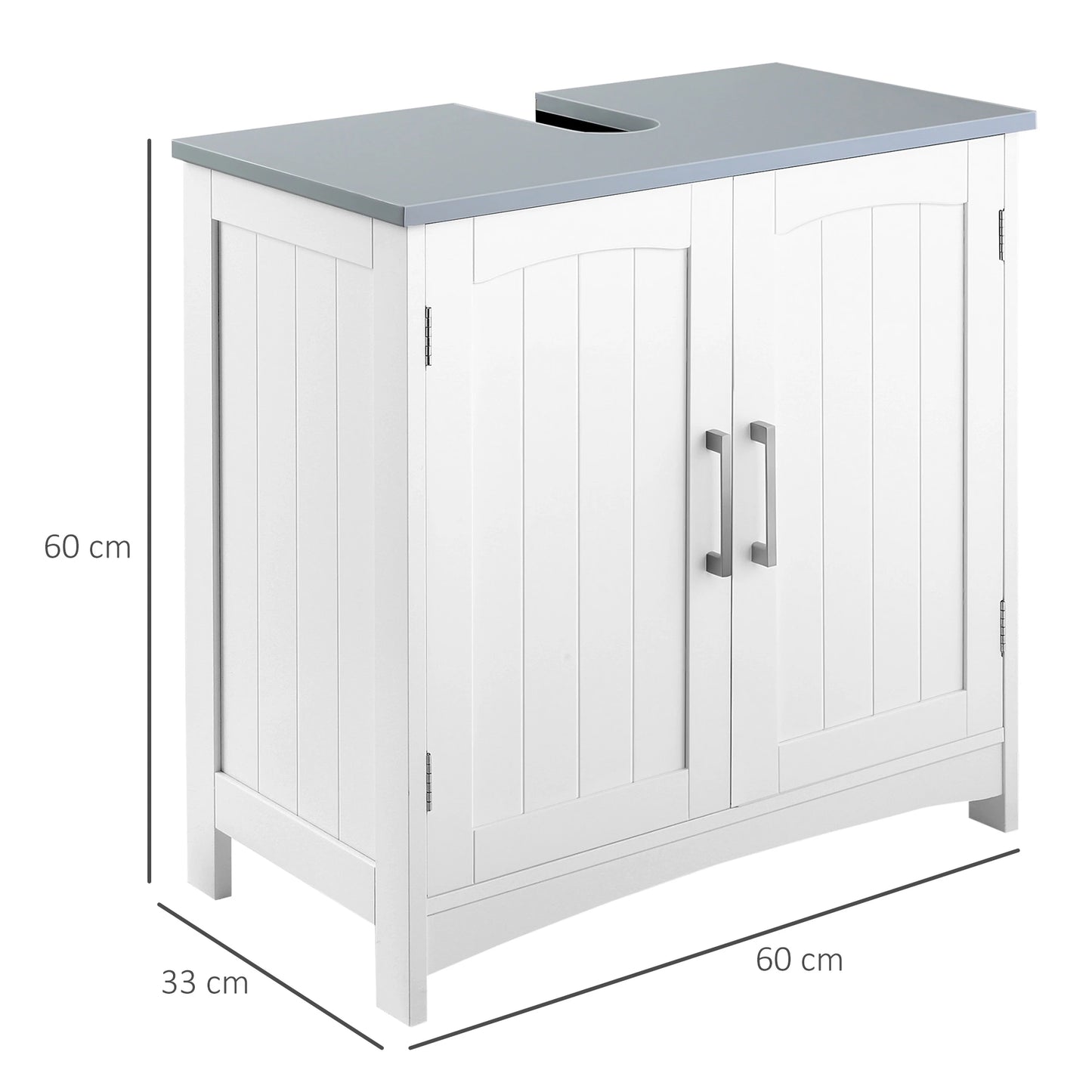 Kleankin Pedestal Under Sink Double Doors Cabinet, Modern Bathroom Vanity Unit, Storage Cupboard with Adjustable Shelves