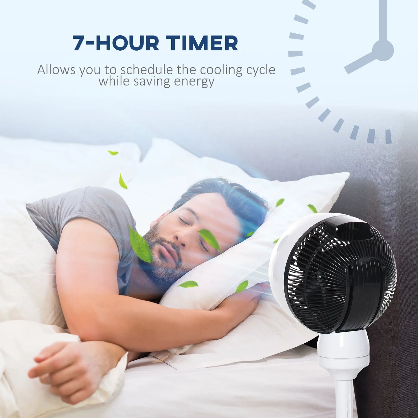 HOMCOM 9'' Air Circulator Fan 3 Speed 3 Mode, 70° Oscillation 90° Vertical Tilt, Height Adjustable, Remote Controller