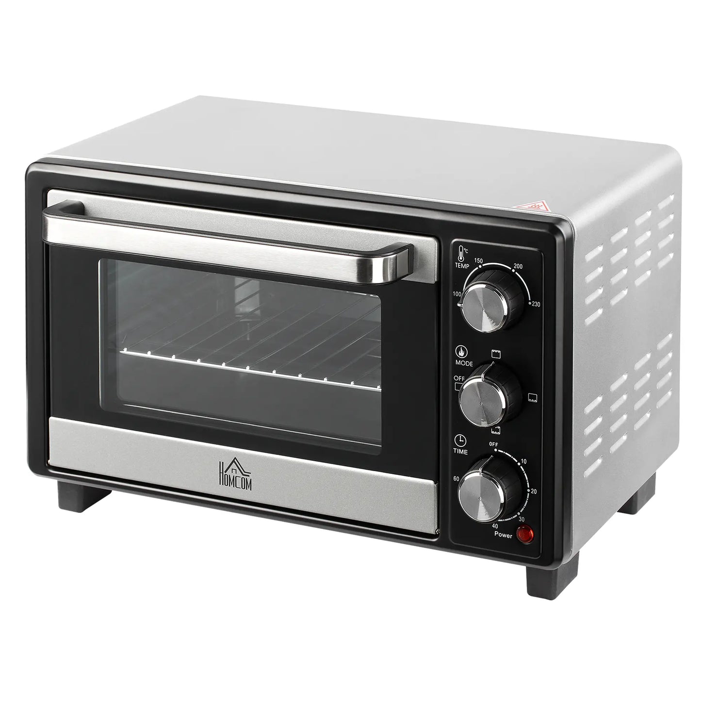 HOMCOM 16L Mini 1400W Countertop Oven - Black/Silver Tone