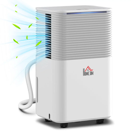 HOMCOM 12L/Day 2000ML Portable Quiet Dehumidifier for Home Bedroom, Basement, Electric Moisture Air De-Humidifier
