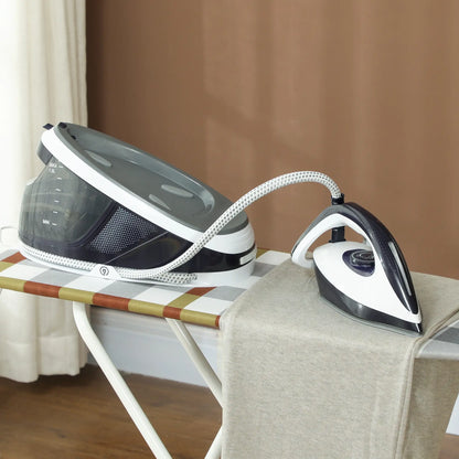 HOMCOM Steam Generator Iron with ECO Mode, Self-Cleaning, Powerful Vertical Steam, Ceramic Non-Stick Soleplate, Large 1.5L Detachable Water Tank, 2600W