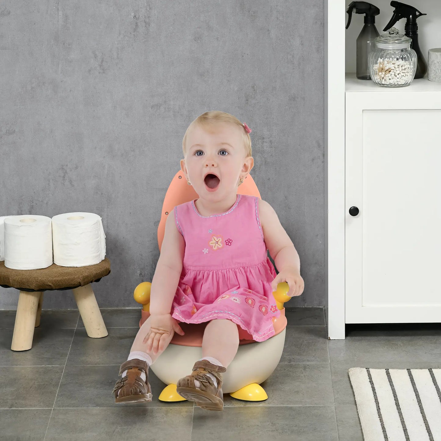 ZONEKIZ Baby Potty Training Toilet with Splash Guard, Anti-Tip Feet, Side Handles, Easy to Clean