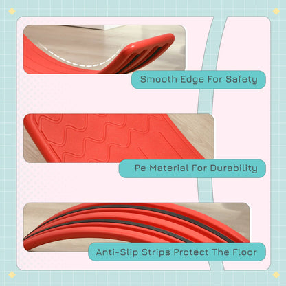 ZONEKIZ Balance Board Kids Wobble Board, Stepping Stone, Montessori Toy for Children, Nursery Toy, for Ages 3-6 Years - Red