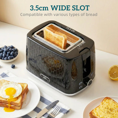 HOMCOM Rapid Kettle and 2 Slice Toaster Set, 1.7L 3000W with Limescale Filter & 7 Browning Controls, Black