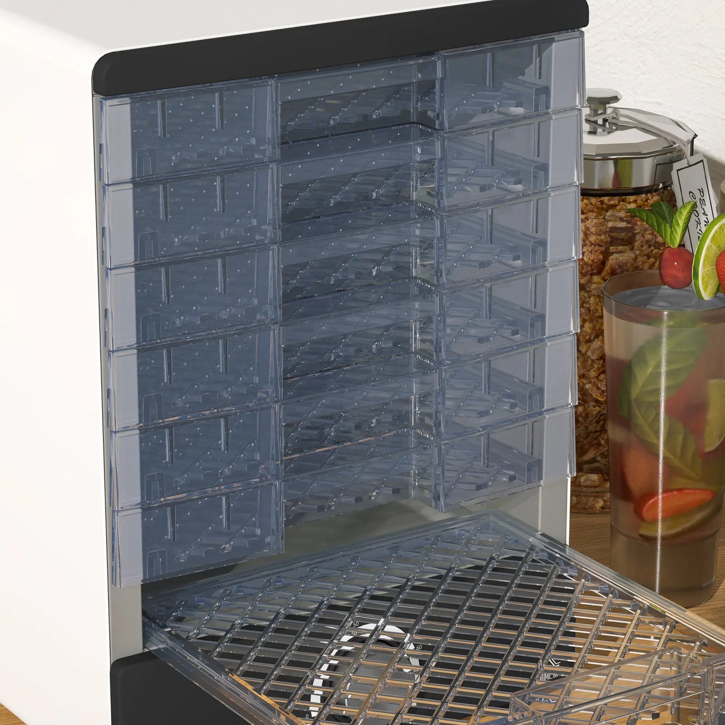 HOMCOM Seven Tray, 40-70°C Kitchen Food Dehydrator - White