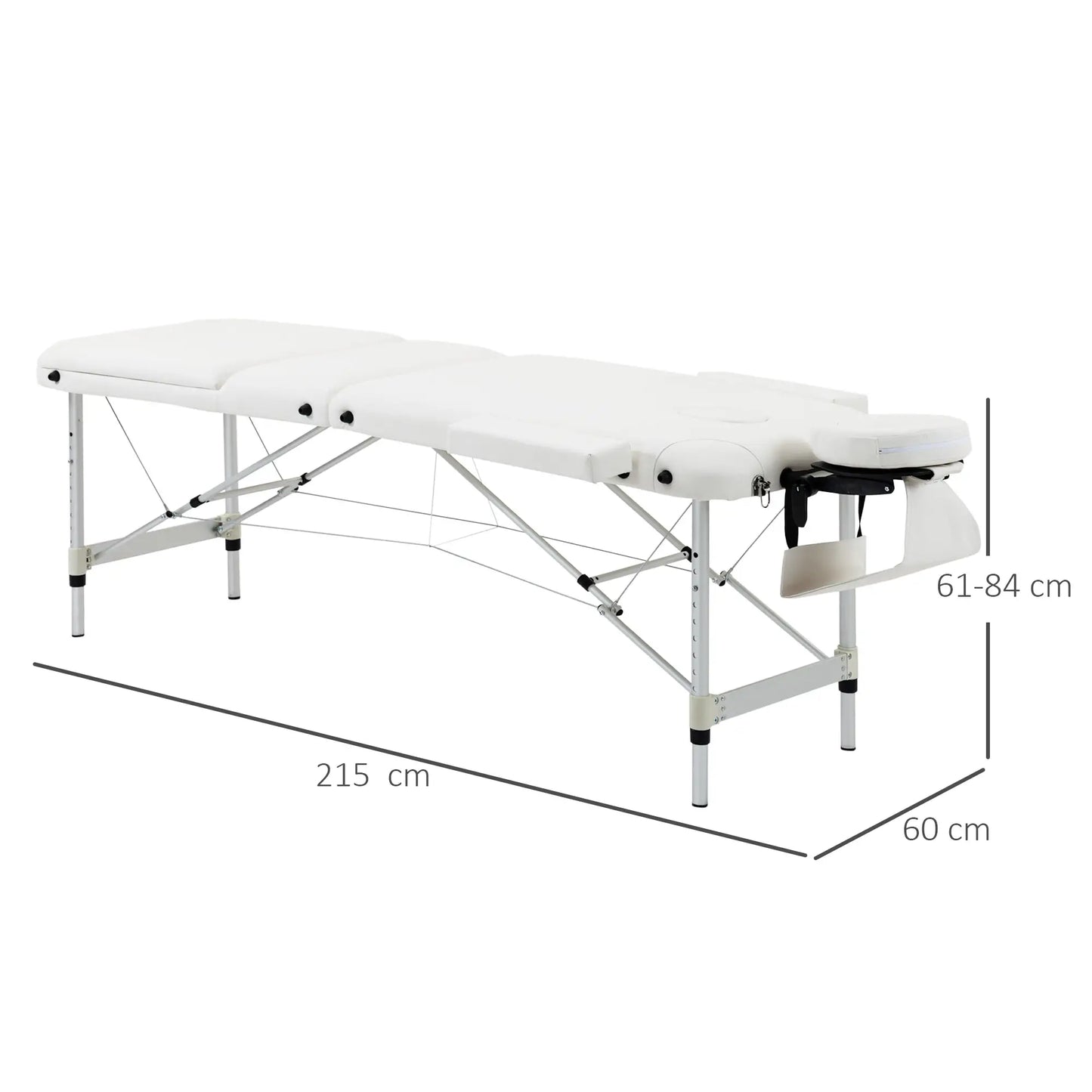 HOMCOM Foldable Massage & Relaxation Table Professional Salon SPA Facial Couch Bed White