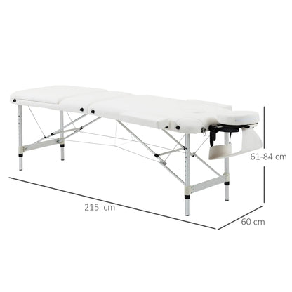 HOMCOM Foldable Massage & Relaxation Table Professional Salon SPA Facial Couch Bed White