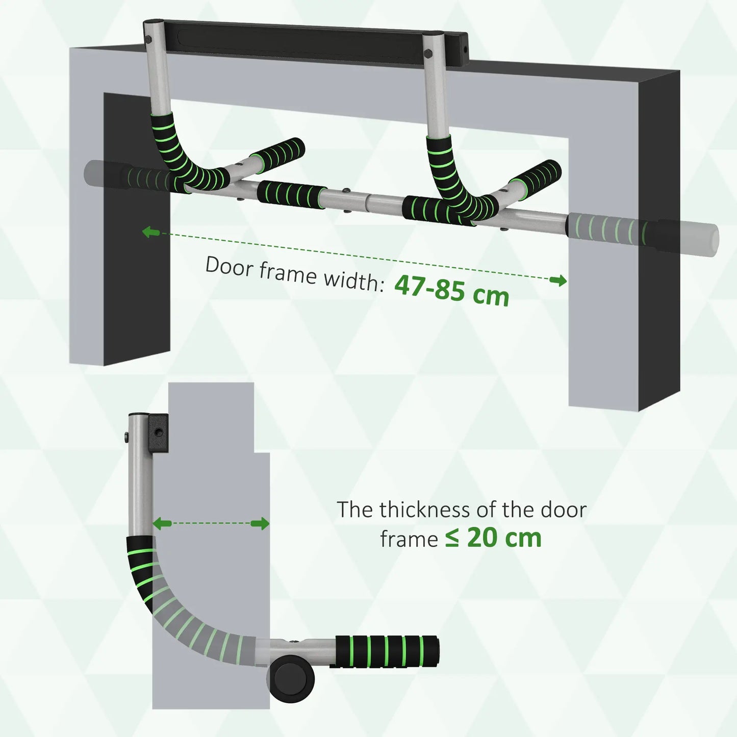 HOMCOM Pull-Up Bar for Doorway, Home Fitness Door Horizontal Push up Bar for Indoor Gym Upper Body Workout