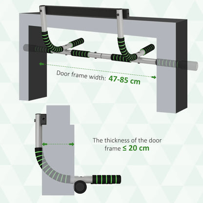 HOMCOM Pull-Up Bar for Doorway, Home Fitness Door Horizontal Push up Bar for Indoor Gym Upper Body Workout