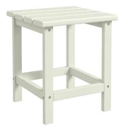 Outsunny Square Coffee Table, HDPE Tabletop and Frame for Porch, Garden, Side Table, White