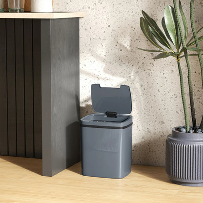 HOMCOM 15L Sensor Bin, Automatic Touchless Kitchen Bin, Easy Clean, Battery Operated, Grey
