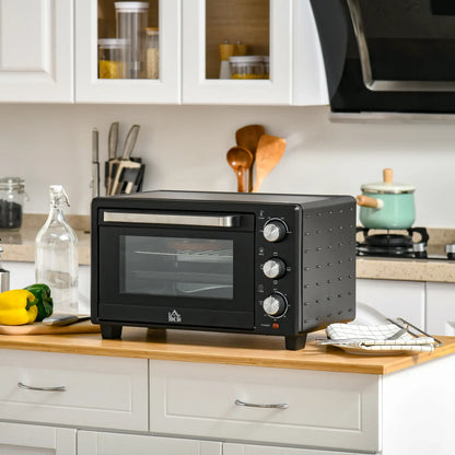 HOMCOM Mini Oven, 21L Countertop Electric Grill, Toaster Oven 1400W