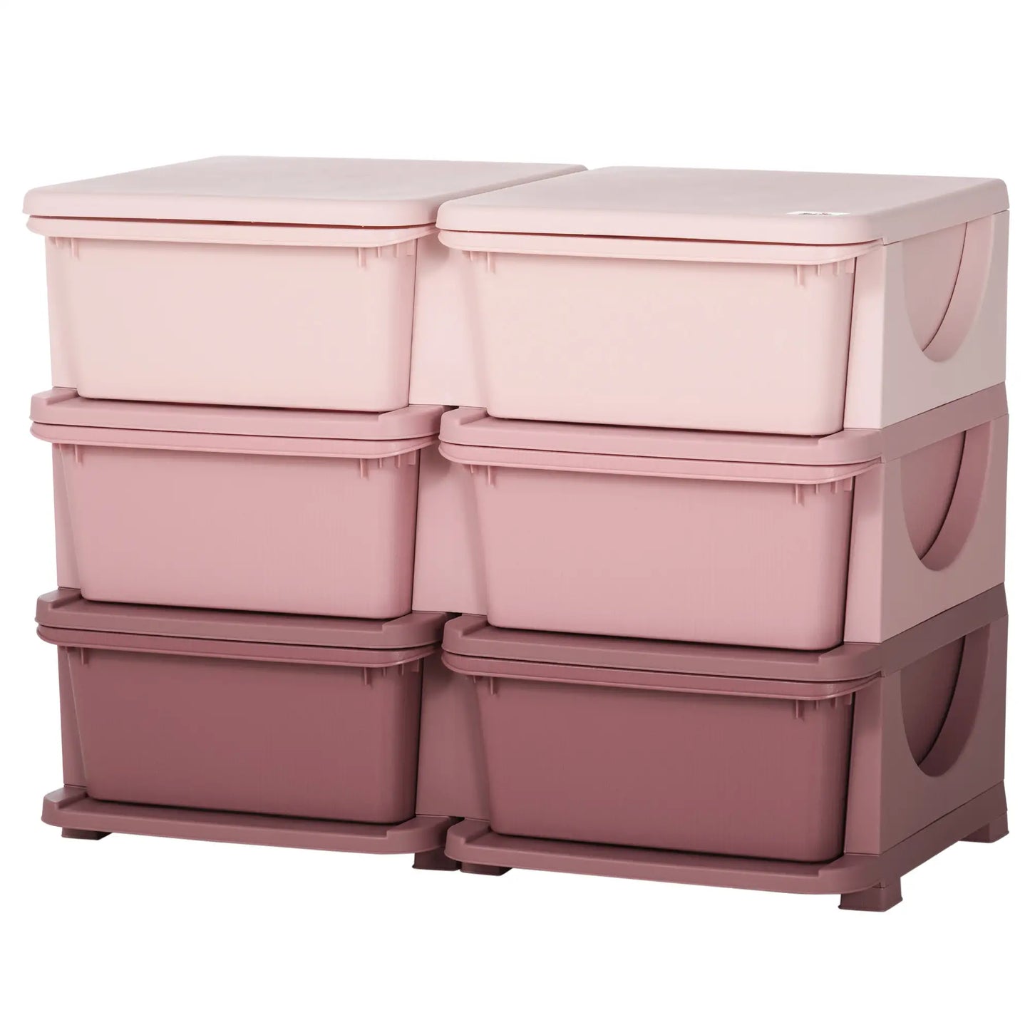 HOMCOM Kids Storage Organiser Unit, with Six Compartments Drawers - Pink