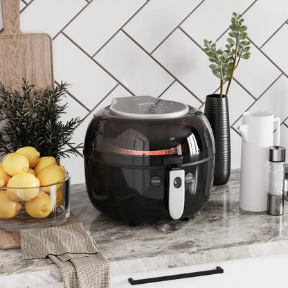 HOMCOM 7L Family Size Digital Air Fryer Oven with Roast, Broil, Bake, Dehydrate, 8 Presets, Rapid Air Circulation, Timer, Preheat, 1500W