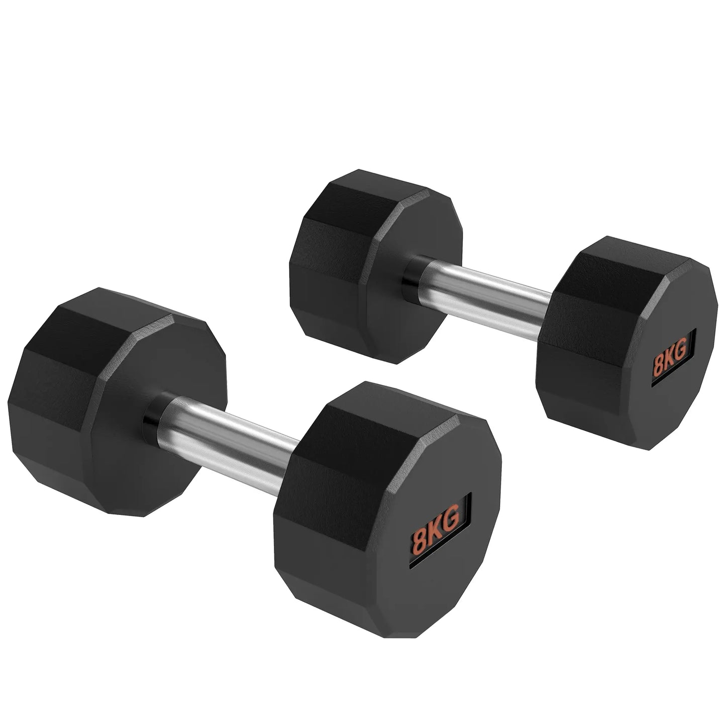 SPORTNOW Dumbbells Weights Set with 12-Sided Shape and Non-Slip Grip for Home Gym Workout, 2 x 8kg