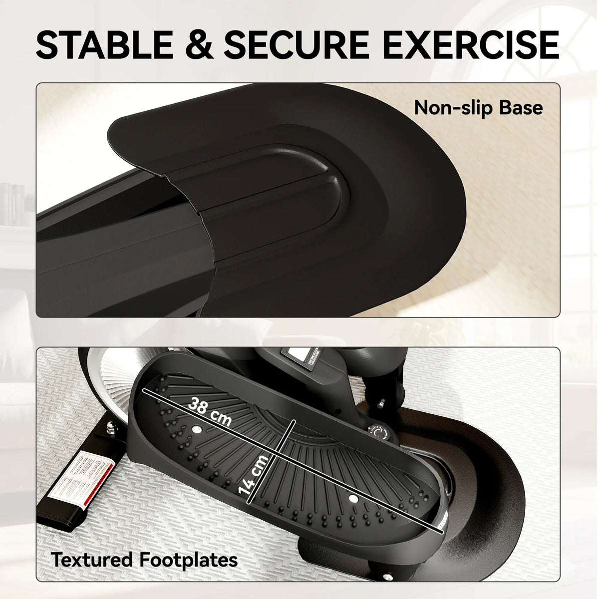 SPORTNOW Under Desk Elliptical Machine with LCD Monitor for 2-in-1 Seat & Stand Up Exercise