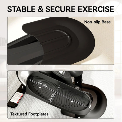 SPORTNOW Under Desk Elliptical Machine with LCD Monitor for 2-in-1 Seat & Stand Up Exercise