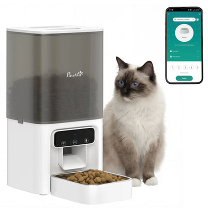 PawHut Automatic Cat Feeder, 4.5L WiFi Cat Food Dispenser with Timer, Programmable 1-10 Meals, Auto Pet Feeder