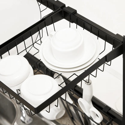 2 Tier Dish Drainer Space Saving