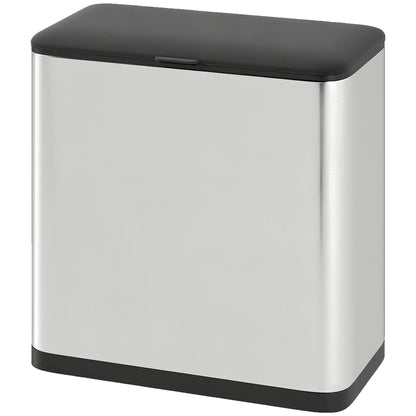 HOMCOM 8L Hanging Kitchen Bin, Rubbish Bin with Lid & Removable Inner Bucket for Under Cabinet, Under Sink, Office