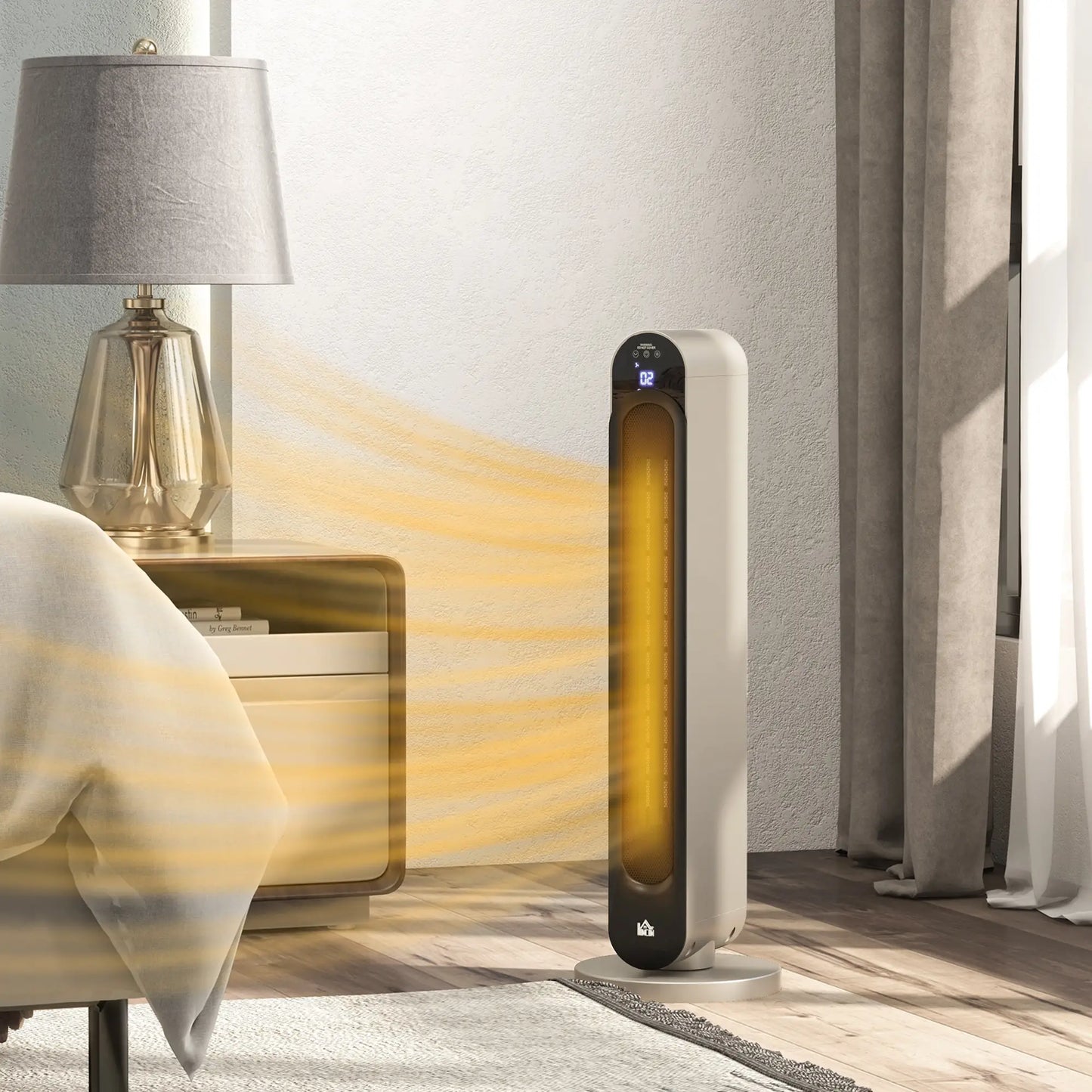 HOMCOM 2kW PTC Ceramic Space Tower Heater, 10-35°C Temperature Range