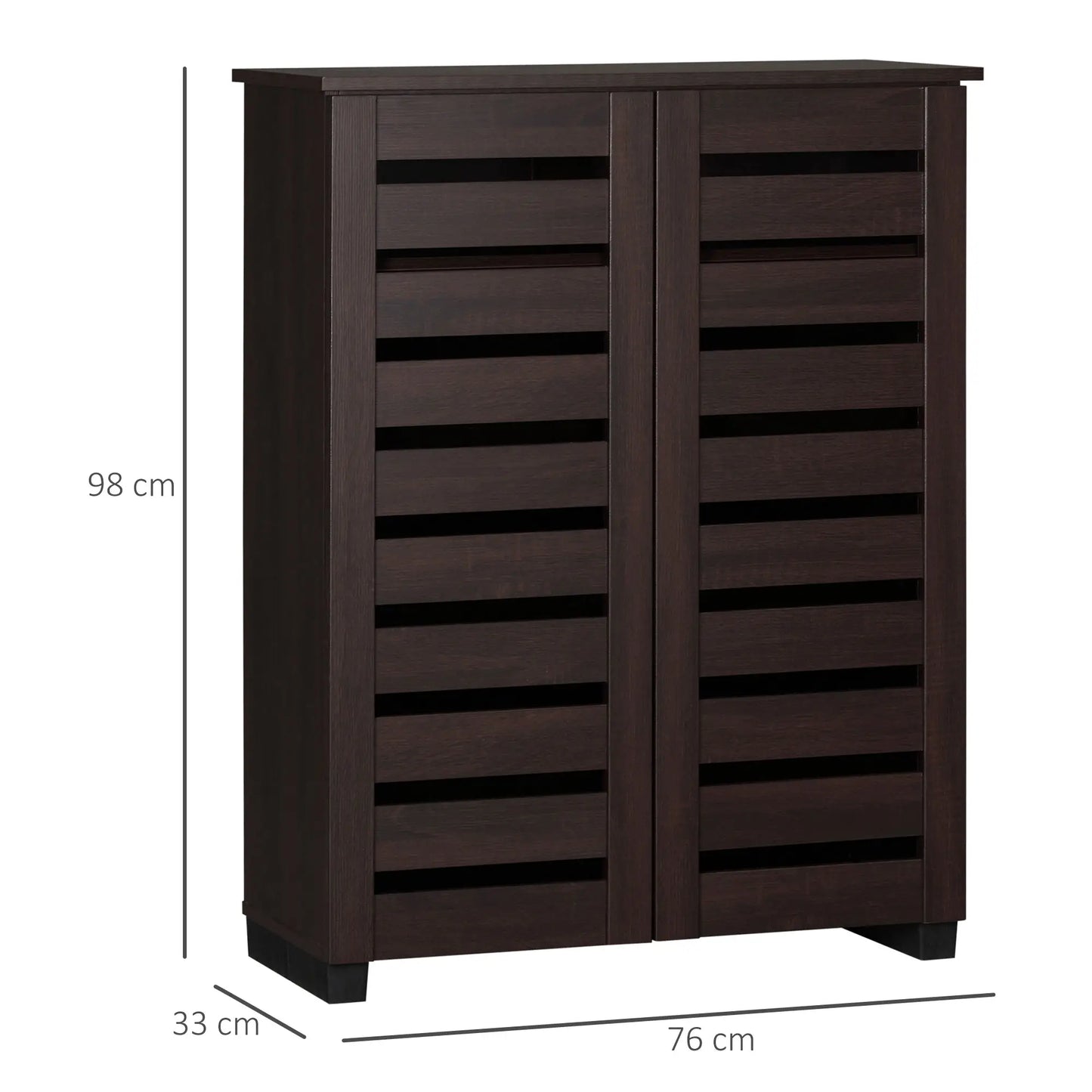 HOMCOM 15 Shoe Storage Organiser Cabinet, Floor Mount - Wood-Effect